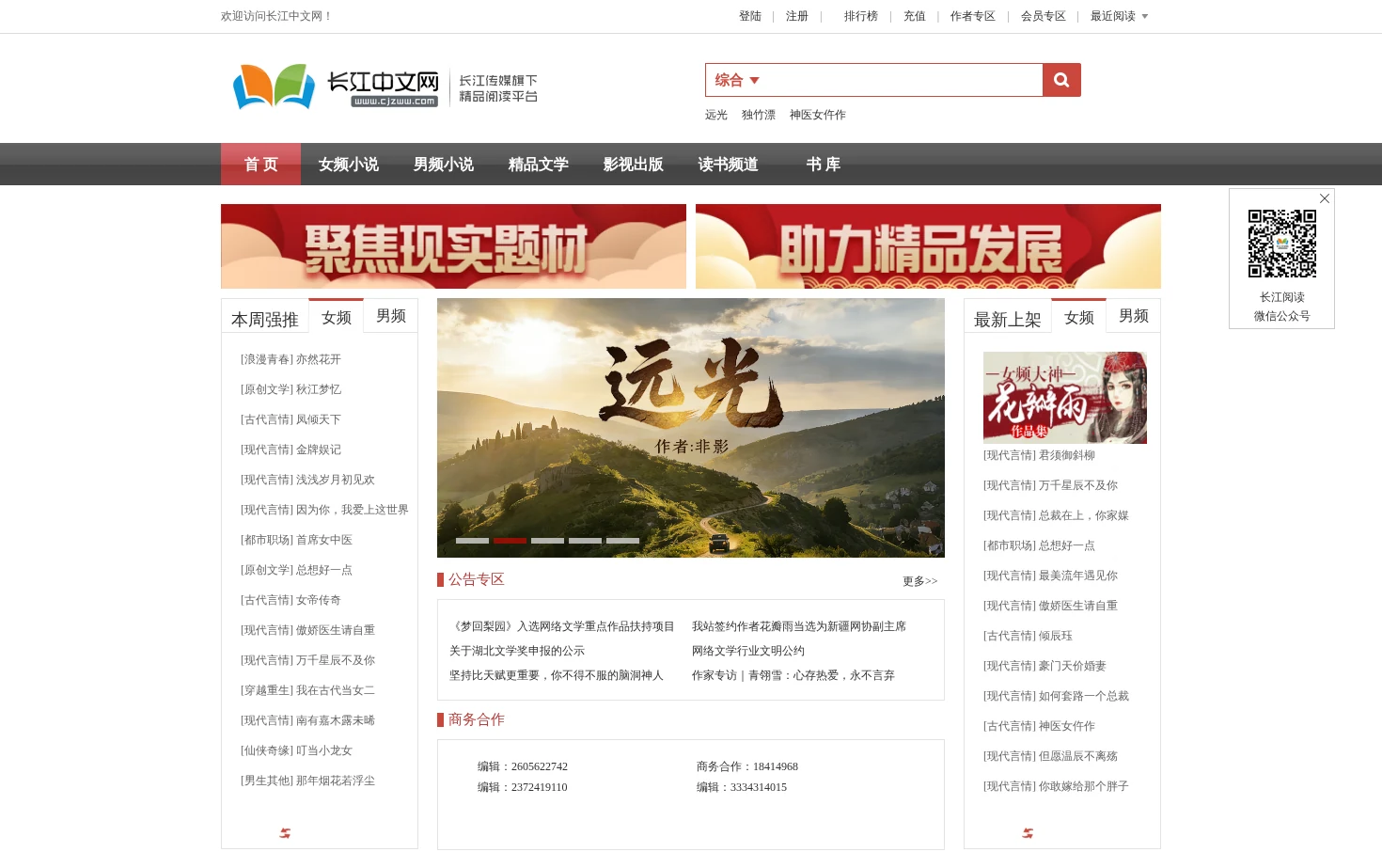 长江中文网 页面快照